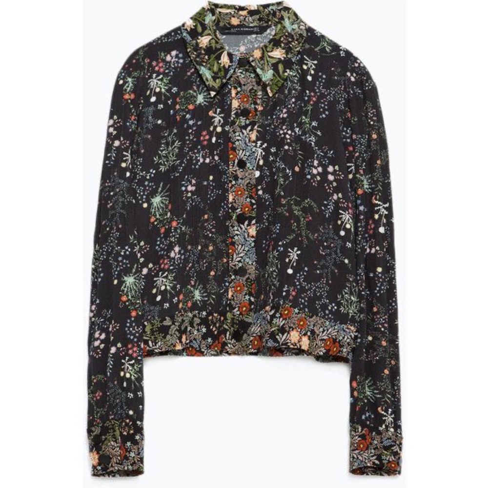 ZARA Floral Print Shirt or light-weight Jacket🌿🌱🌺🍃🧚🏼‍♀️ Medium fit!